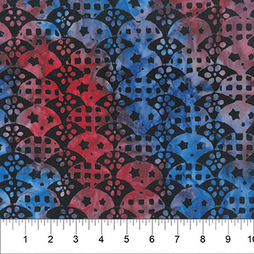 Vintage Spirit Black Clamshell Stars - 83015 - 99 - Banyan Batiks - Nebraska Quilt Company - F04146