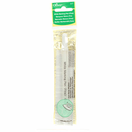 Water Soluble or Iron Off Marking Pen White - Nebraska Quilt Company - N11572