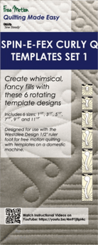 Westalee Spin - E - Fex Curly Q Templates Set 1 Low Shank - Nebraska Quilt Company - N15157