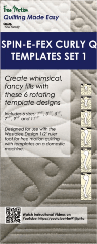 Westalee Spin - E - Fex Curly Q Templates Set 1 Low Shank - Nebraska Quilt Company - N15157