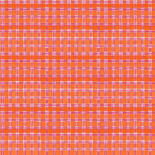 Whimsy Daisical II Orange Plaid - 2874 - 33 - Blank Quilting - Nebraska Quilt Company - F06048