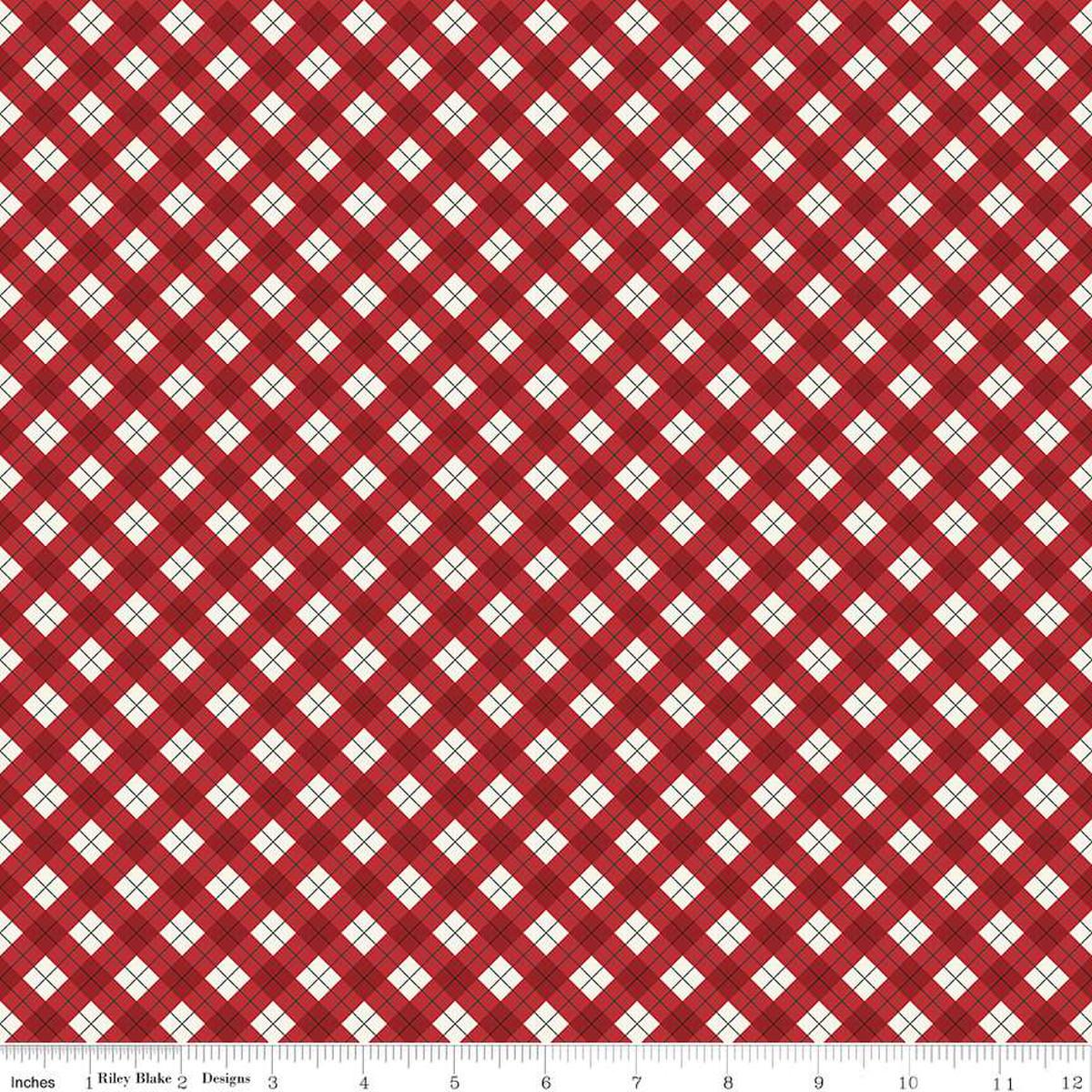 Woodsman Bias Plaid Red - C13765 - RED - Riley Blake Designs - Nebraska Quilt Company - F06785