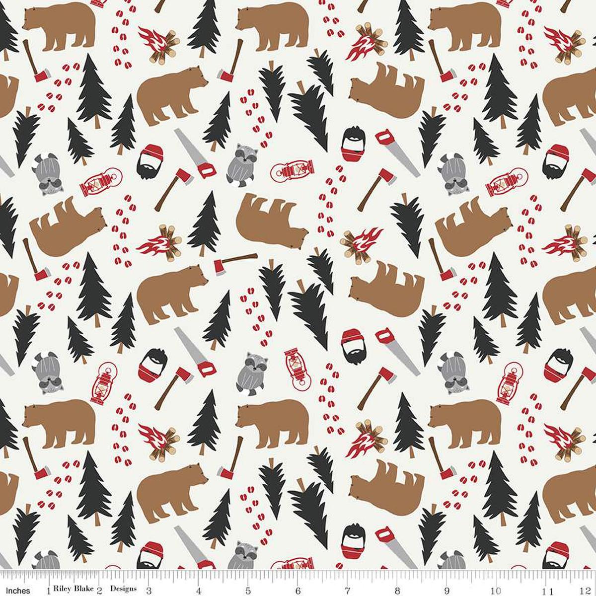 Woodsman Main Cream - C13760 - CREAM - Riley Blake Designs - Nebraska Quilt Company - F06783