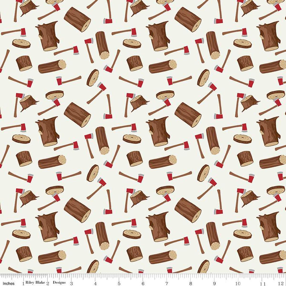 Woodsman Wood Axe Cream - C13761 - CREAM - Riley Blake Designs - Nebraska Quilt Company - F06790